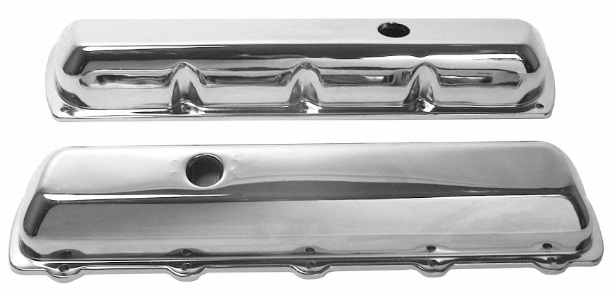 Speedmaster PCE314.1051 Fits Oldsmobile 400 425 455 Chrome Steel Valve Covers Short W/ Hole