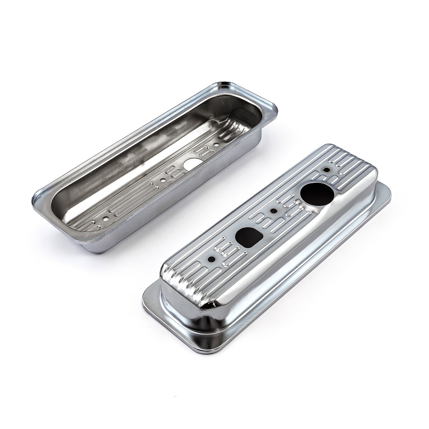 Speedmaster PCE314.1053 Fits Chevy 262 4.3L V6 Center Bolt Chrome Steel Valve Cover - Short W/ Truck Cap Hole