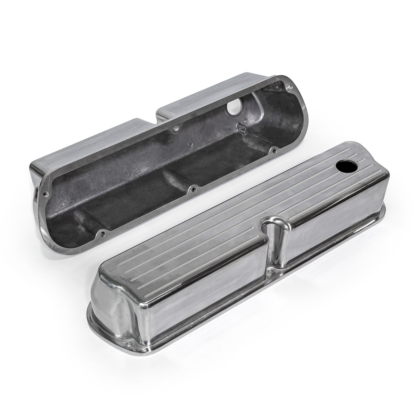 Speedmaster PCE314.1083.10 Fits Ford SB 289 302 351 Windsor Polished Alum. Ball Milled Valve Covers Tall W/Hole