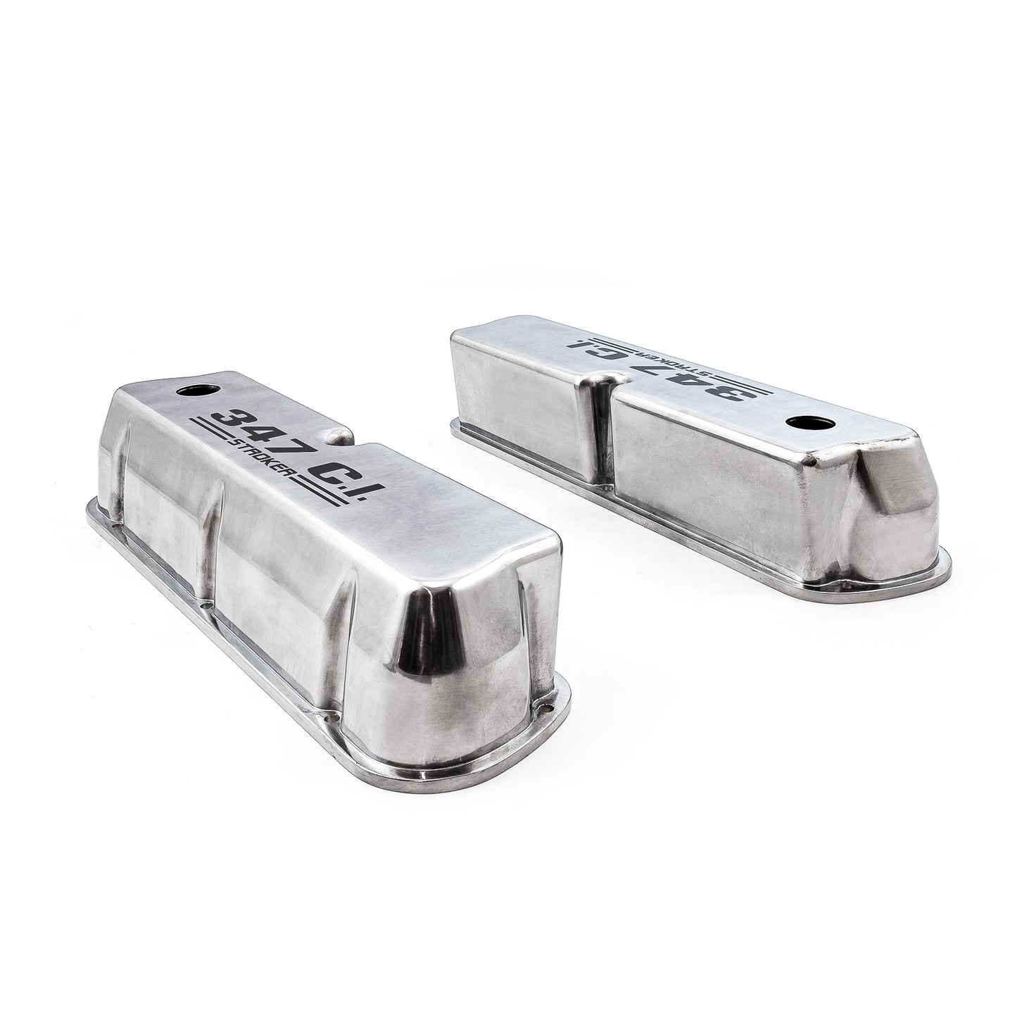 Speedmaster PCE314.1083.14 Fits Ford SB 289 302 351w Polished Aluminum 347 Stroker Black Letter Valve Covers