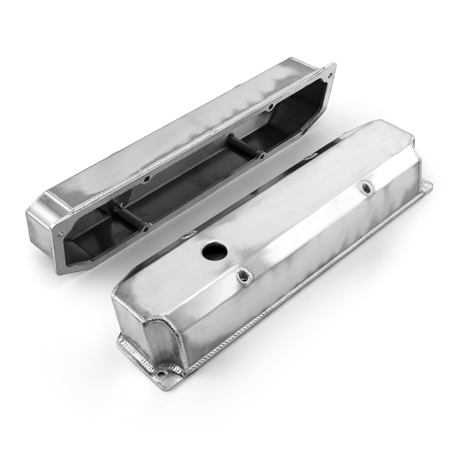 Speedmaster PCE314.1128.01 Fits Mopar Fits Chrysler BB 383 440 Satin Fabricated Valve Covers - Tall W/ Hole