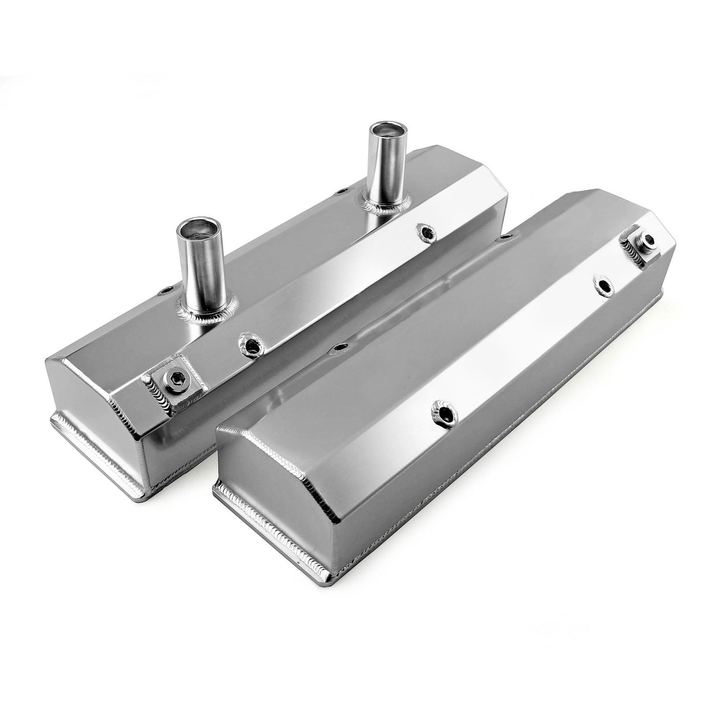 Speedmaster PCE314.1141 Fits Chevy SBC 350 Anodized Fabricated Circle Track Valve Covers - Tall W/Hole (Prem)