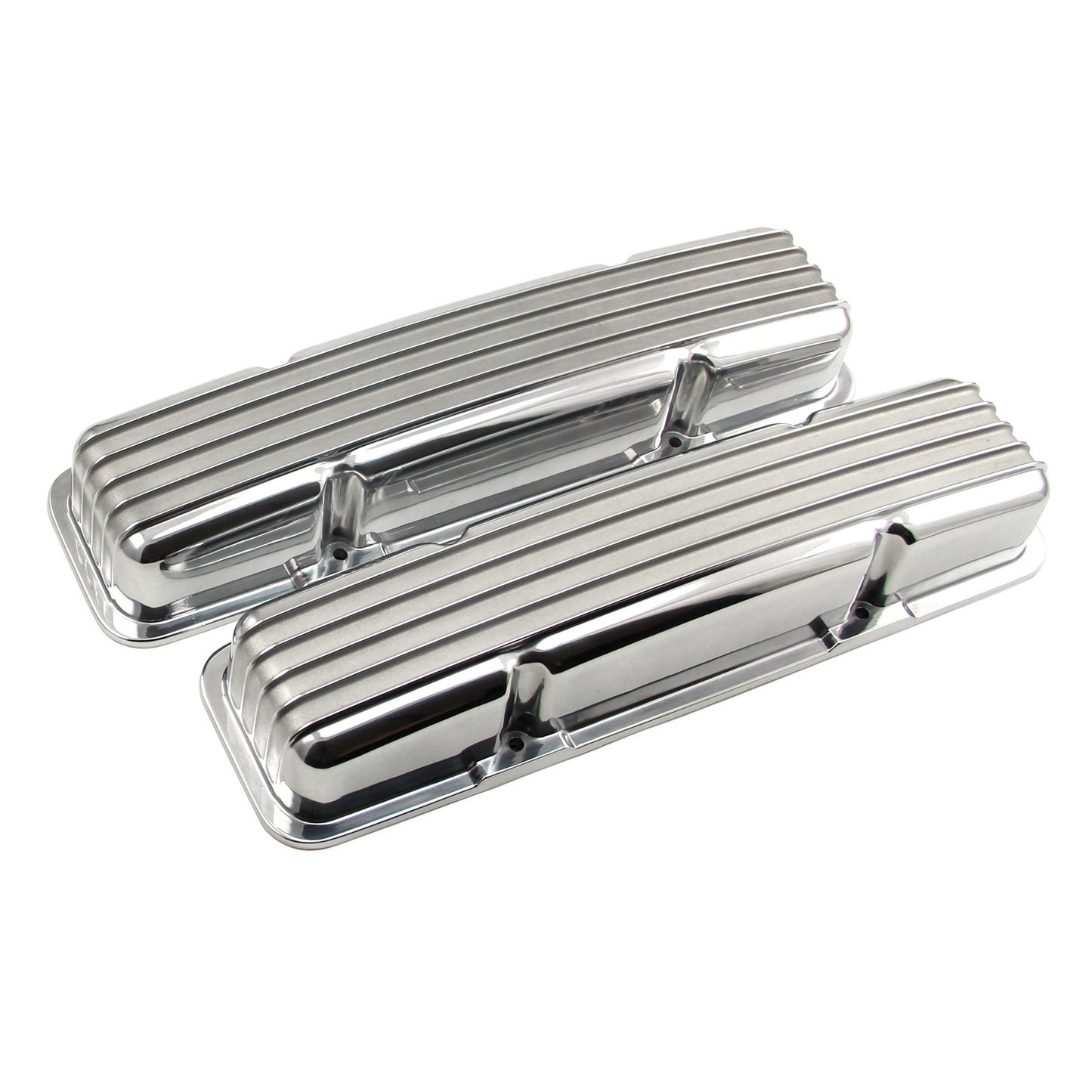 Speedmaster PCE314.1164 Fits Chevy SBC 350 Nostalgic Finned Aluminum Valve Covers - Short W/o Hole