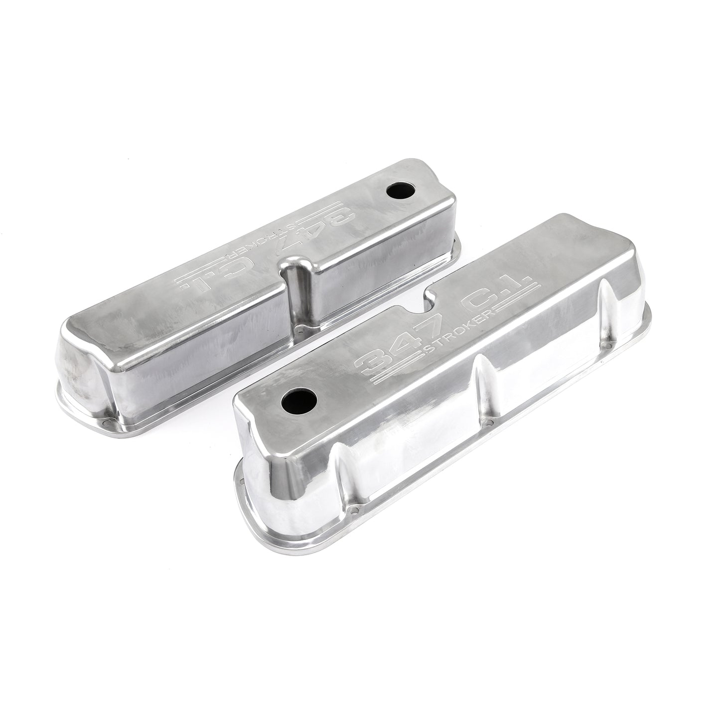 Speedmaster PCE314.1083.09 Fits Ford SB 289 302 351 Windsor Polished Alum. 347 Stroker Valve Covers Tall W/Hole