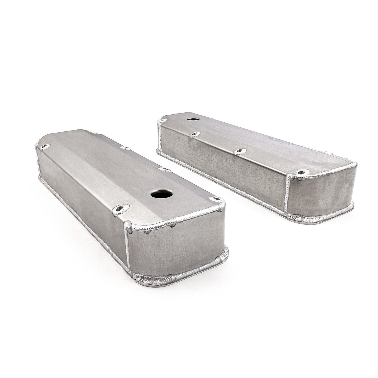 Speedmaster PCE314.1208.01 Fits Ford BBF 429 460 Satin Long Bolt Fabricated Valve Covers - Tall W/ Hole