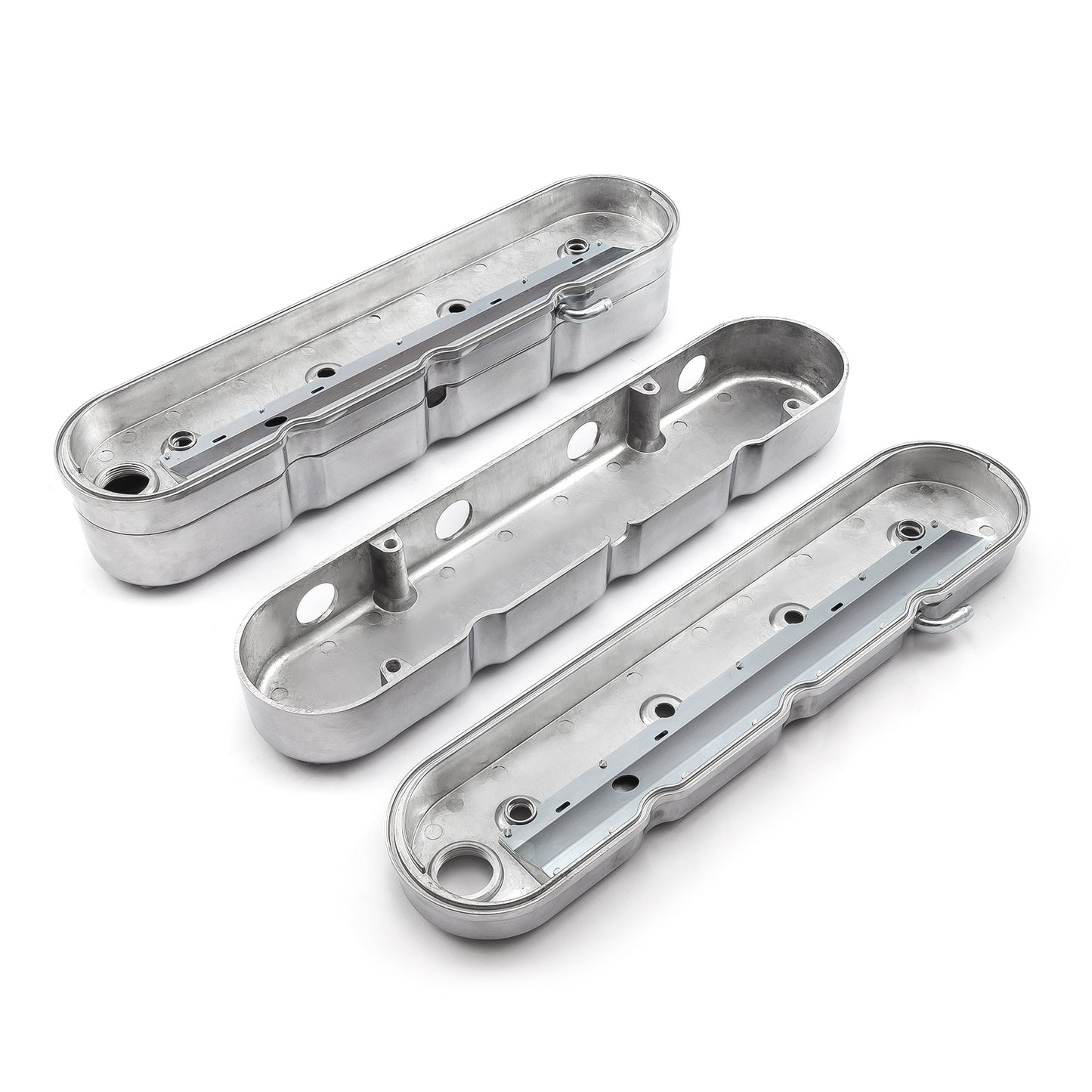Speedmaster PCE314.1249.01 Fits Chevy LS 2pc Finned Vintage Hidden Coil Aluminum Valve Cover - Polished