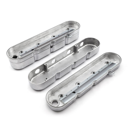 Speedmaster PCE314.1249.01 Fits Chevy LS 2pc Finned Vintage Hidden Coil Aluminum Valve Cover - Polished
