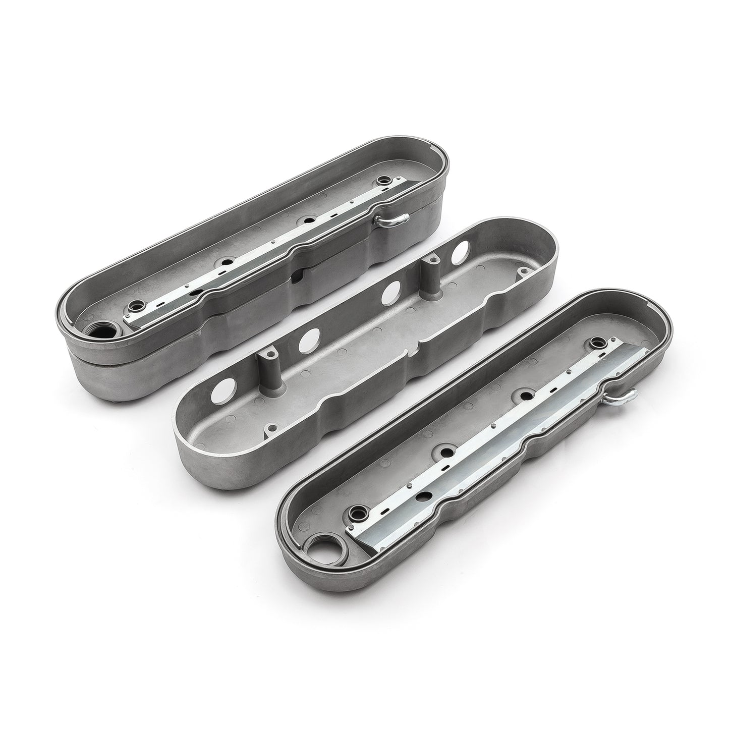 Speedmaster PCE314.1249.03 Fits Chevy LS 2pc Finned Vintage Hidden Coil Aluminum Valve Cover - Satin