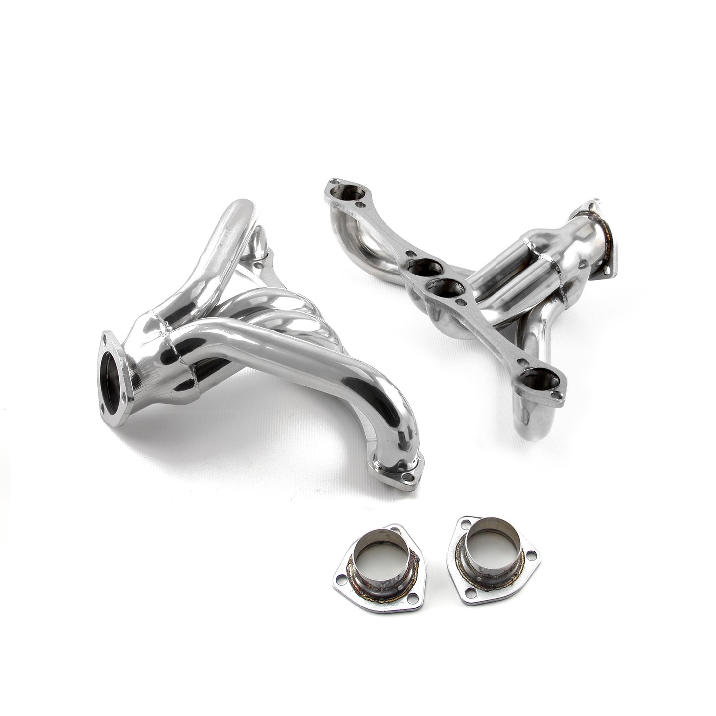 Speedmaster PCE316.1042 Fits Chevy SBC 350 1 5/8" Block Hugger Stainless S. Exhaust Headers -Angle Plug Heads