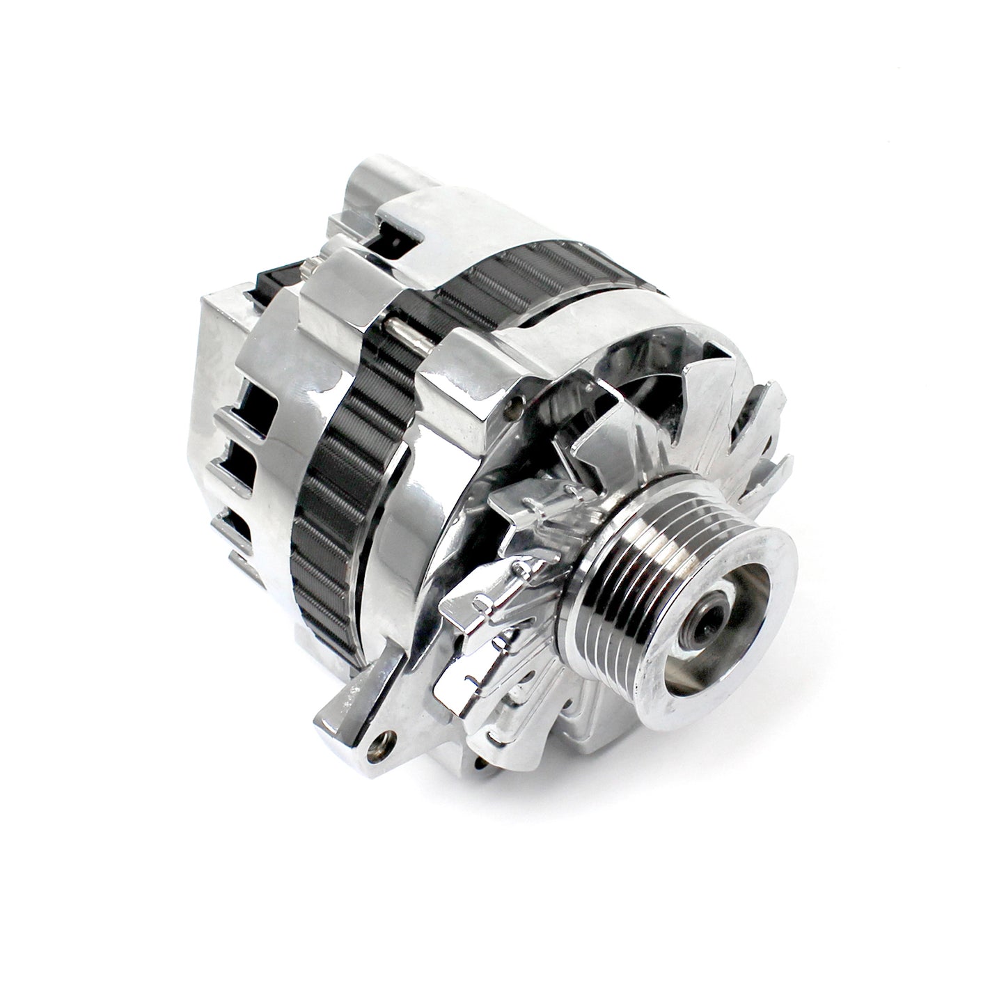 Speedmaster PCE360.1007 Fits Chevy Gm Left Mount Serpentine 130 Amp High Output Chrome Alternator