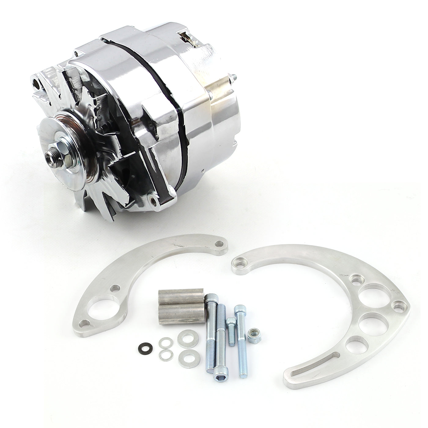 Speedmaster PCE360.1110 Fits Chevy BBC 454 100 Amp 1 Wire Alternator & Short/Electric Pump Billet Bracket Kit