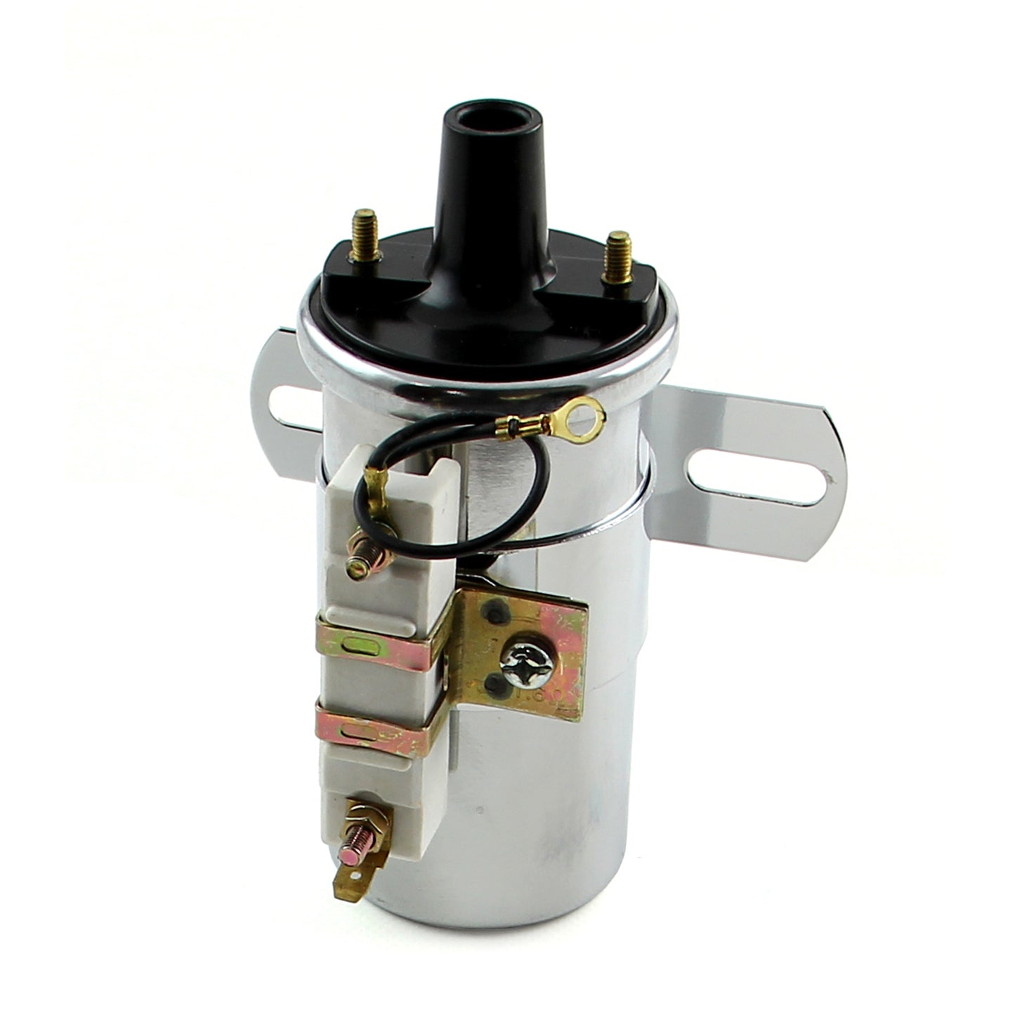 Speedmaster PCE382.1001 12V 60K Electronic Round Oil Filled Female Round Canister Ignition Coil Chrome