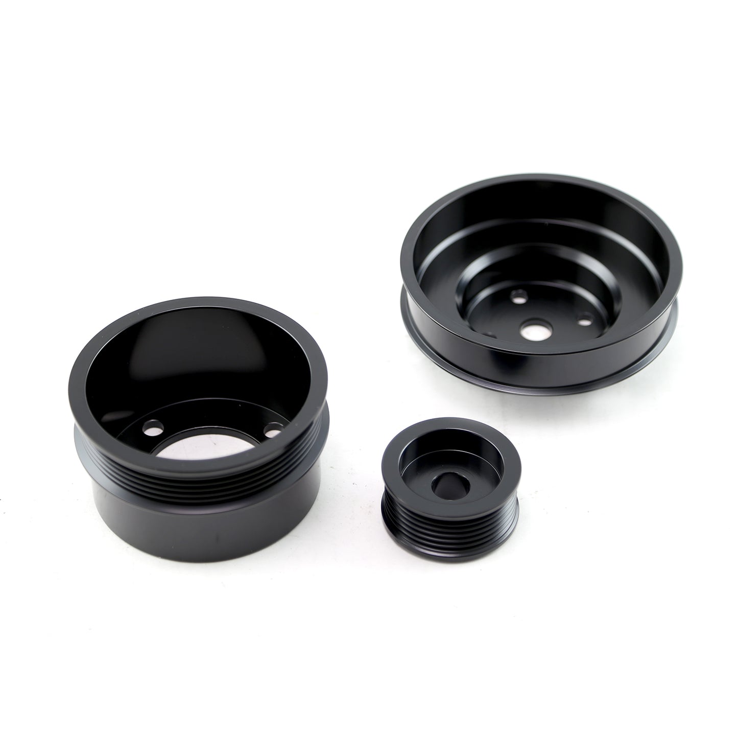 Speedmaster PCE415.1022 1979-1993 Fits Ford 5.0L Steel Serpentine 20% Underdrive Pulley Set Black