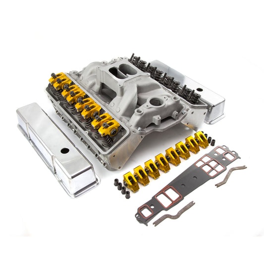 Speedmaster PCE435.1005 Fits Chevy SBC 350 Straight Plug Solid FT Cylinder Head Top End Engine Combo Kit