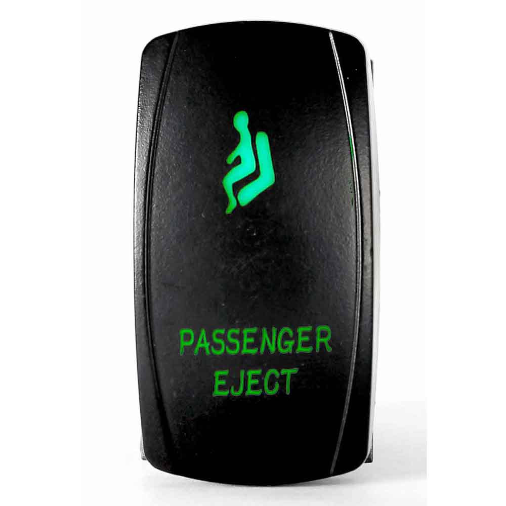 Quake LED - QRS295 - Rocker Switch Passenger Eject 2 Way 5 Pin Green
