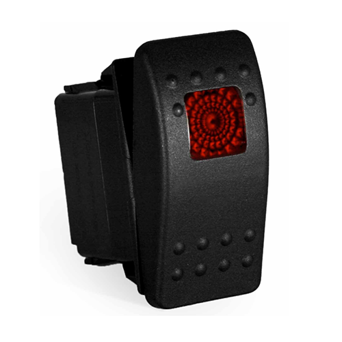 Quake LED - QRS312 - Rocker Switch Red Square 2 Way 3 Pin Red