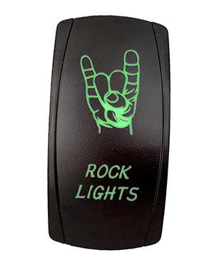 Quake LED - QRS653 - Rocker Switch Rock Lights 2 Way 5 Pin Green