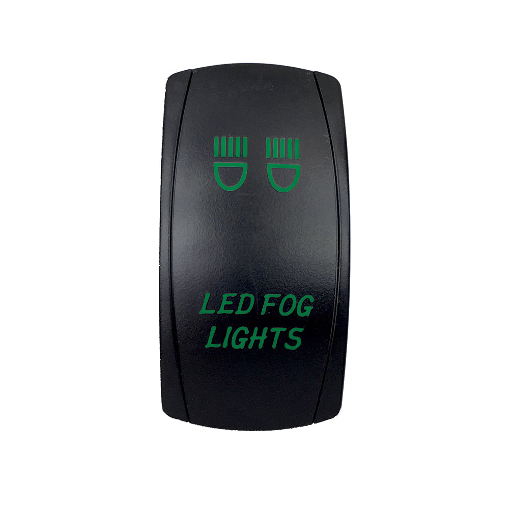 Quake LED - QRS657 - Rocker Switch Led Fog Lights 2 Way 5 Pin Green