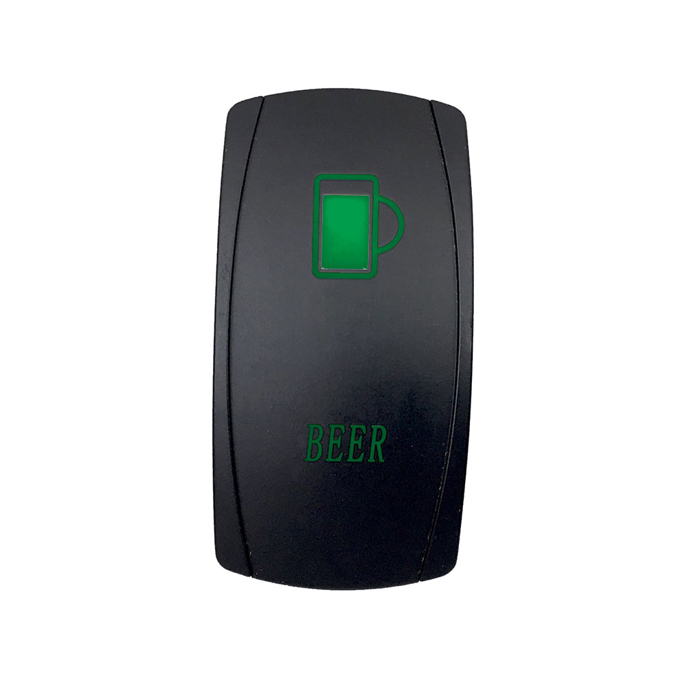Quake LED - QRS661 - Rocker Switch Beer 2 Way 5 Pin Green