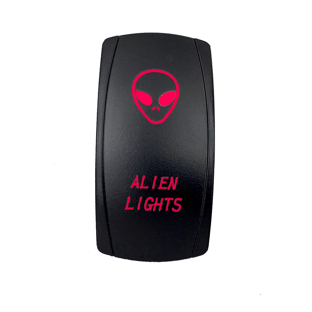 Quake LED - QRS666 - Rocker Switch Alien Lights 2 Way 5 Pin Red