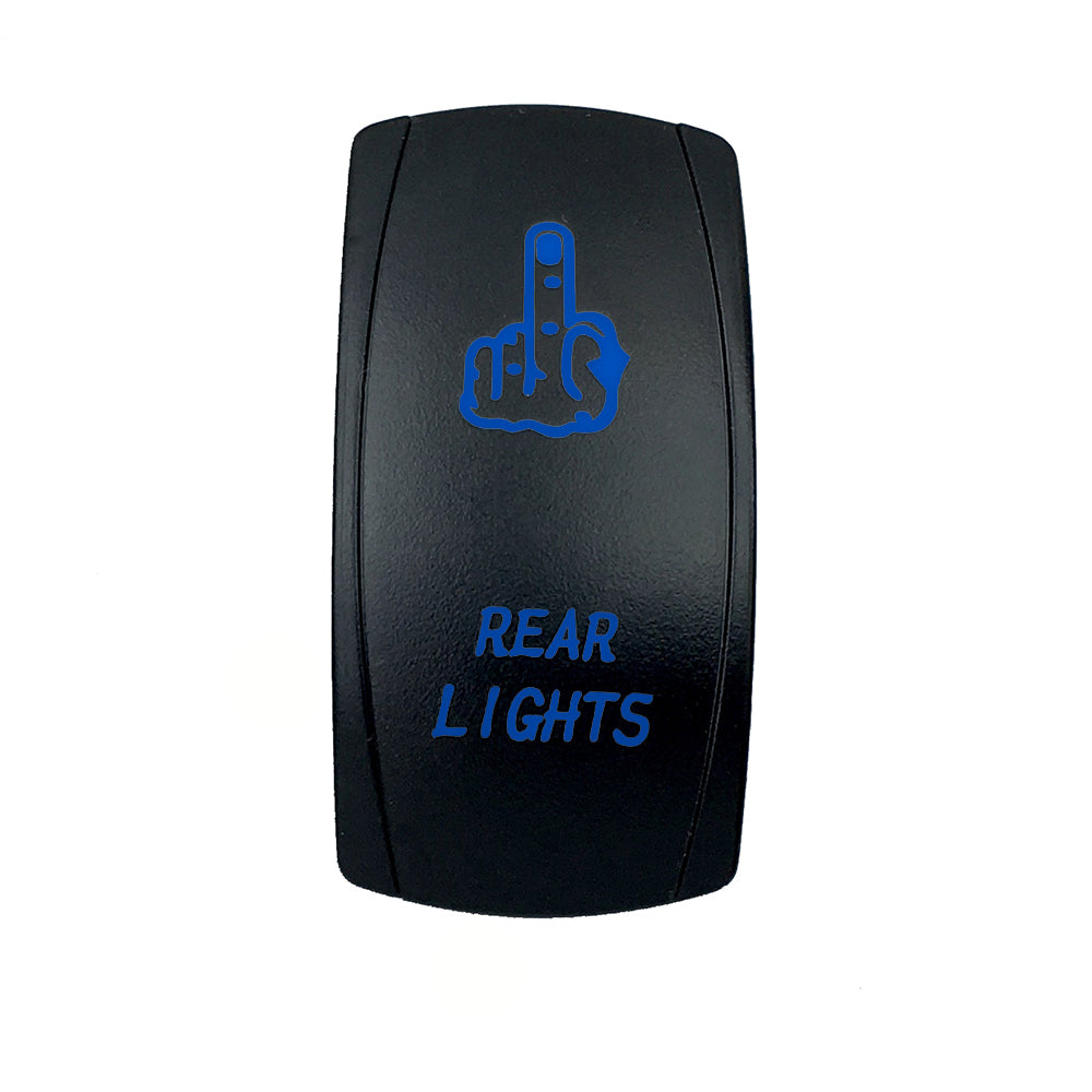 Quake LED - QRS668 - Rocker Switch Rear Lights 2 Way 5 Pin Blue