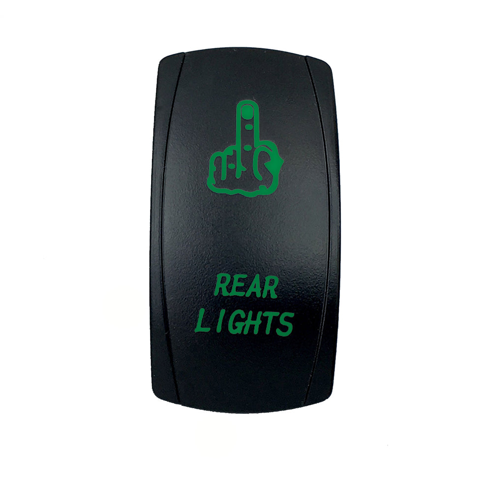 Quake LED - QRS669 - Rocker Switch Rear Lights 2 Way 5 Pin Green