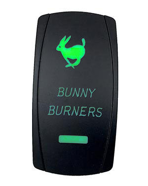 Quake LED - QRS693 - Rocker Switch Bunny Burners 2 Way 5 Pin Green