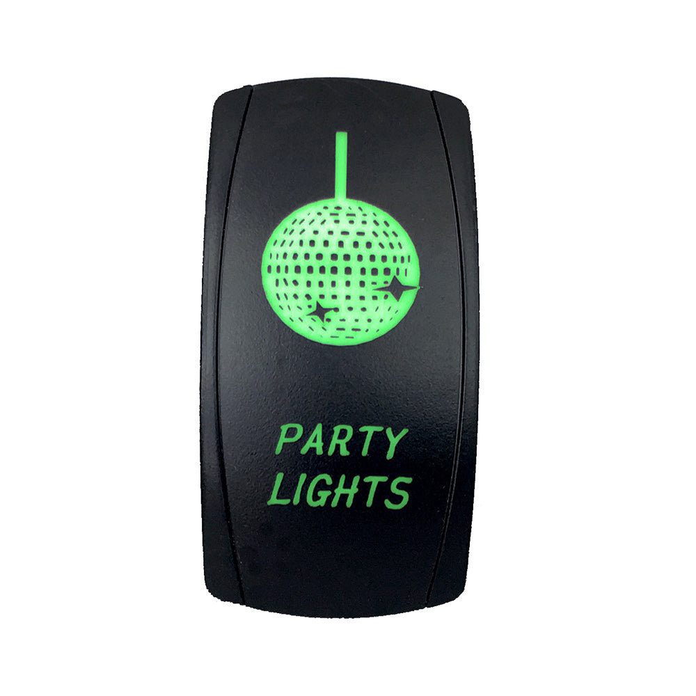 Quake LED - QRS701 - Rocker Switch Party Lights 2 Way 5 Pin Green