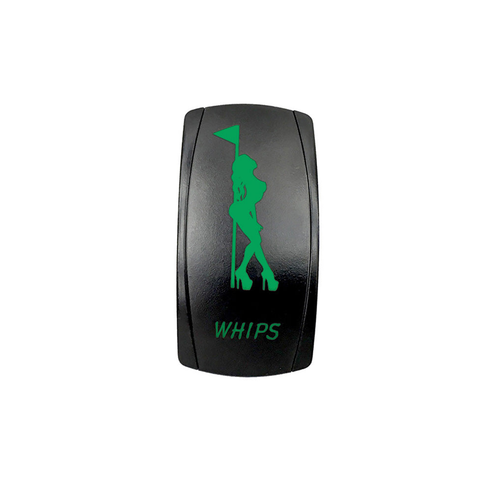 Quake LED - QRS709 - Rocker Switch Whips 2 Way 5 Pin Green