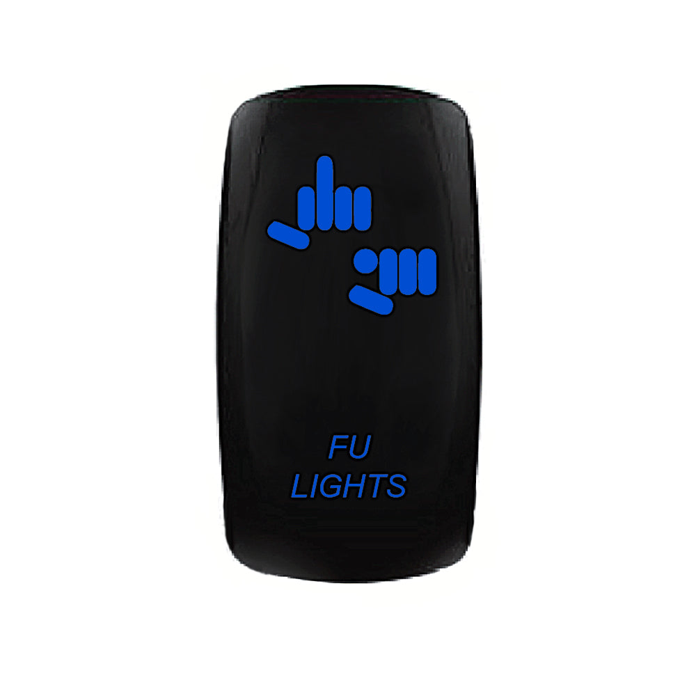 Quake LED - QW873 - Rocker Switch FU Lights 2 Way 5 Pin Blue