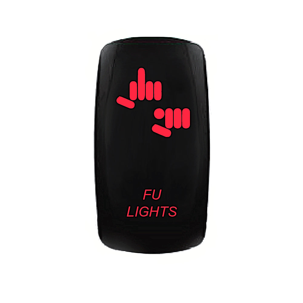 Quake LED - QW875 - Rocker Switch FU Lights 2 Way 5 Pin Red
