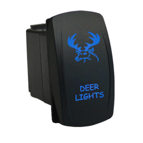 Quake LED - QW877 - Rocker Switch Deer Lights 2 Way 5 Pin Blue