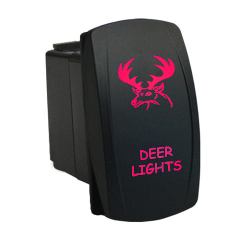 Quake LED - QW879 - Rocker Switch Deer Lights 2 Way 5 Pin Red