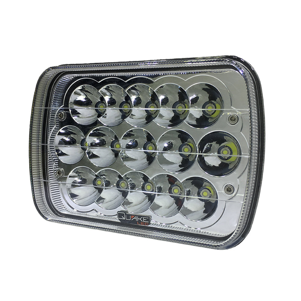 Quake LED - QTE459 - 5x7 Inch Headlight 45 Watt High/Low Tempest Series Jeep XJ/YJ For 1984-1993 Jeep Cherokee