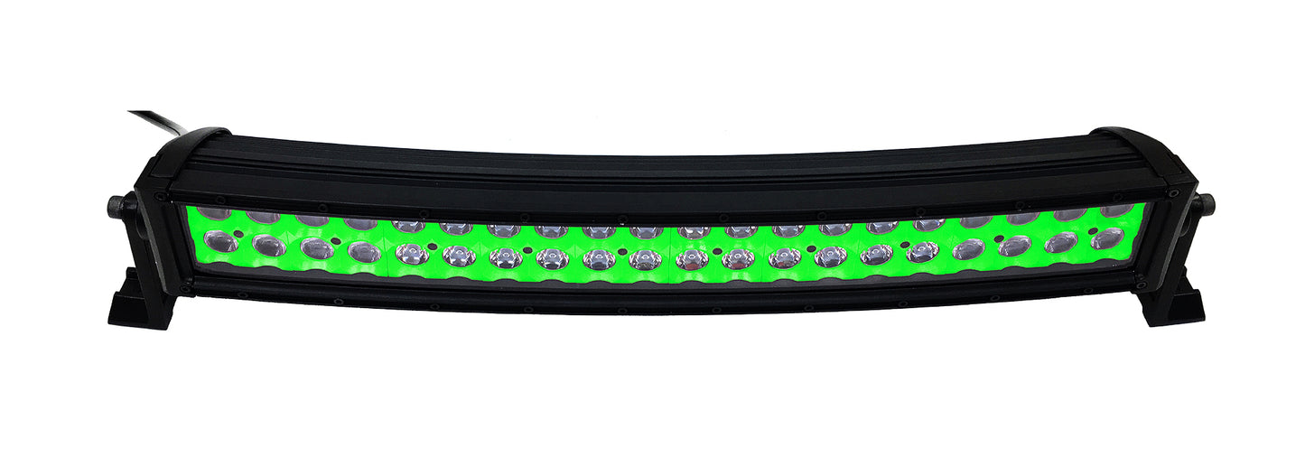 Quake LED - QUCA630 - 22 Inch Curved LED Light Bar Dual Row 120 Watt Spot Ultra Arc Color Series Green Reflector