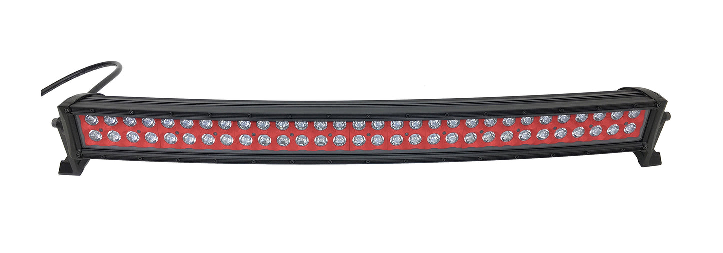 Quake LED - QUCA636 - 32 Inch Curved LED Light Bar Dual Row 180 Watt Red Reflector Spot Ultra ARC Color Series
