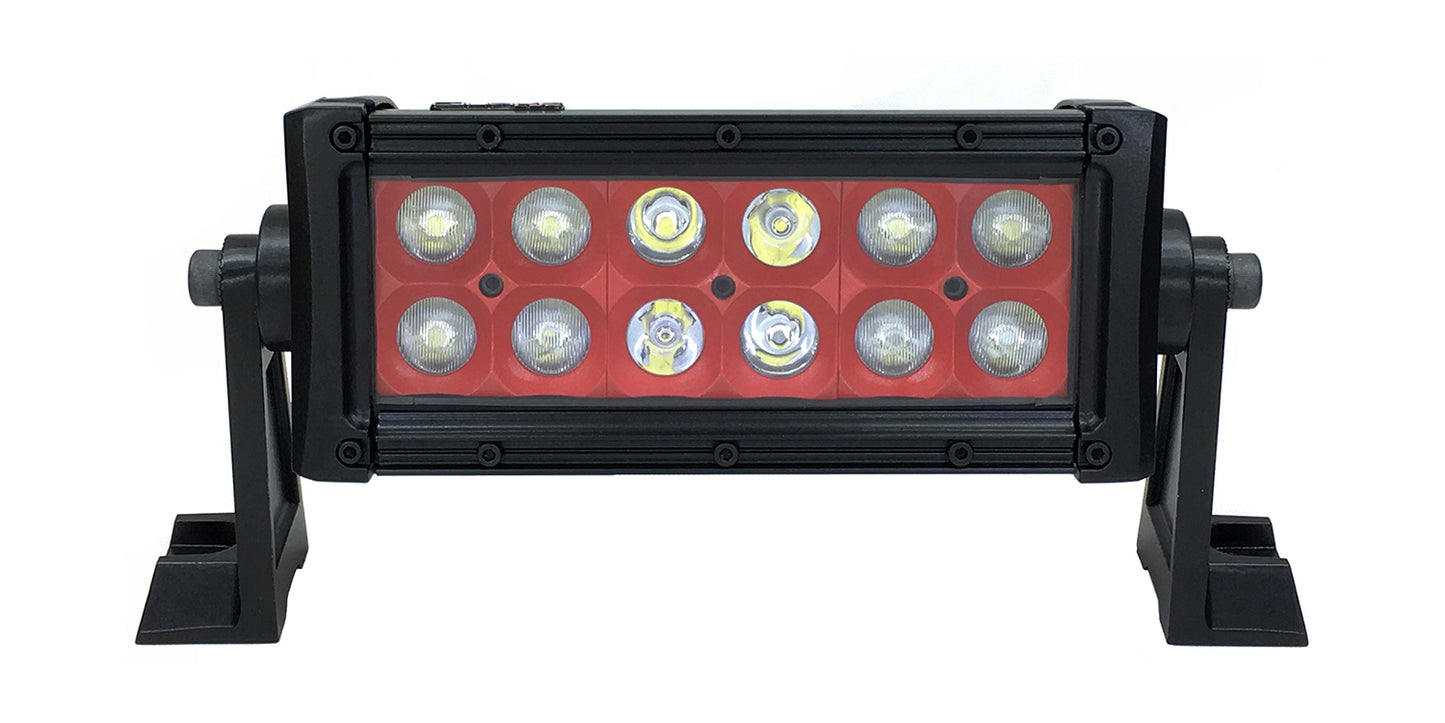 Quake LED - QUU592 - 8 Inch LED Light Bar Dual Row 36 Watt Combo Red Reflector Ultra Color Series