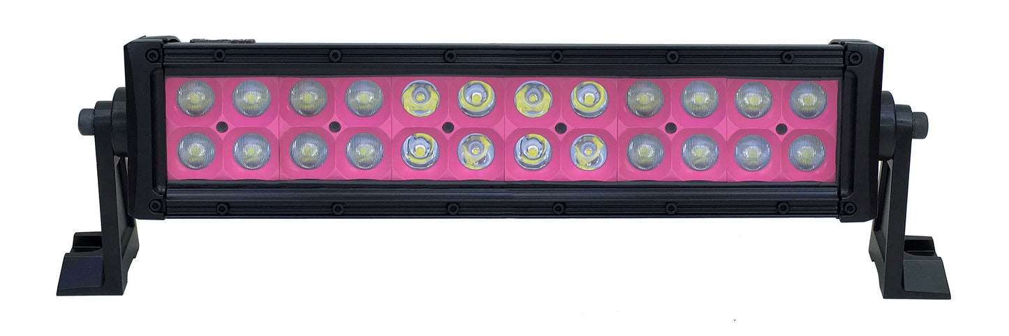 Quake LED - QUU598 - 13.5 Inch LED Light Bar Dual Row 72 Watt Pink Reflector Combo Ultra Color Series
