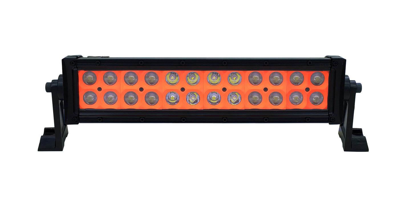 Quake LED - QUU612 - 13.5 Inch LED Light Bar Dual Row 72 Watt Orange Reflector Combo Ultra Color Series