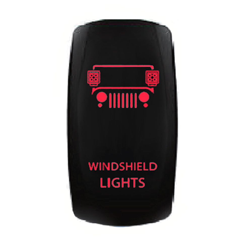 Quake LED - QW863 - Rocker Switch Windshield Lights 2 Way 5 Pin Red