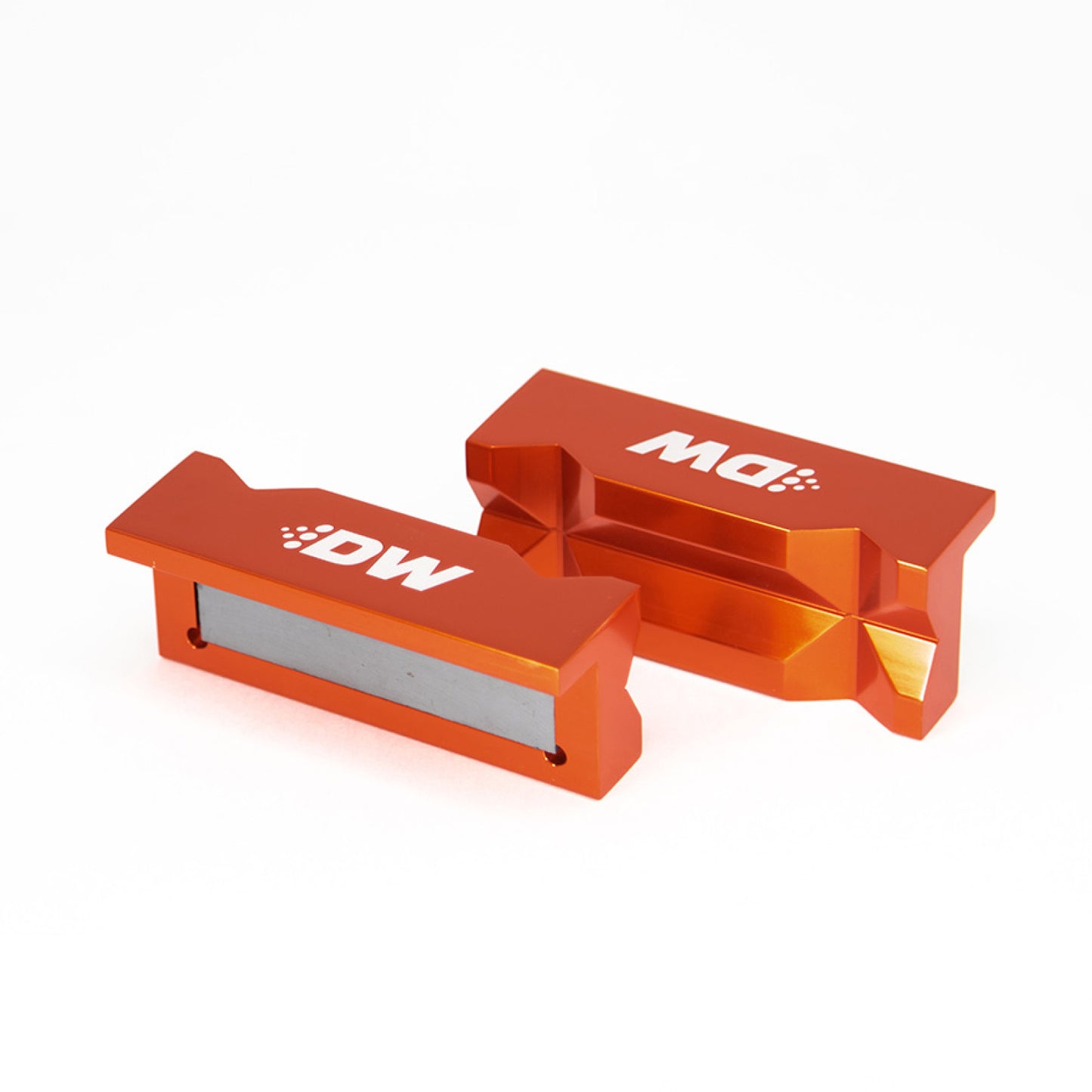 Deatschwerks 4" Aluminum Soft Jaws with Magnet (orange anodized) DEW-6-02-1007