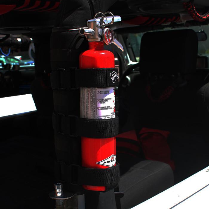 Bartact RBIAFEH Fire Extinguisher Holder For Padded Roll Bars Webbing Black