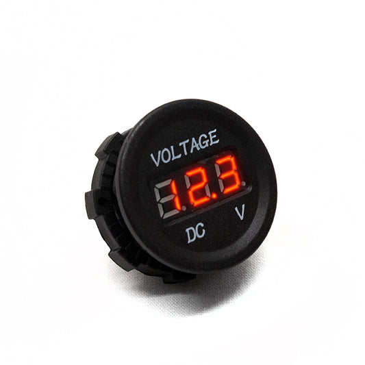 Race Sport RS50786 - Round Socket-Sized Voltage Gauge W/ Red Digital LED Display