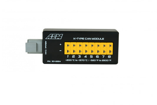 AEM 8-Channel K-Type Thermocouple EGT/Temperature Sensor Module with CANbus connectivity 30-2224