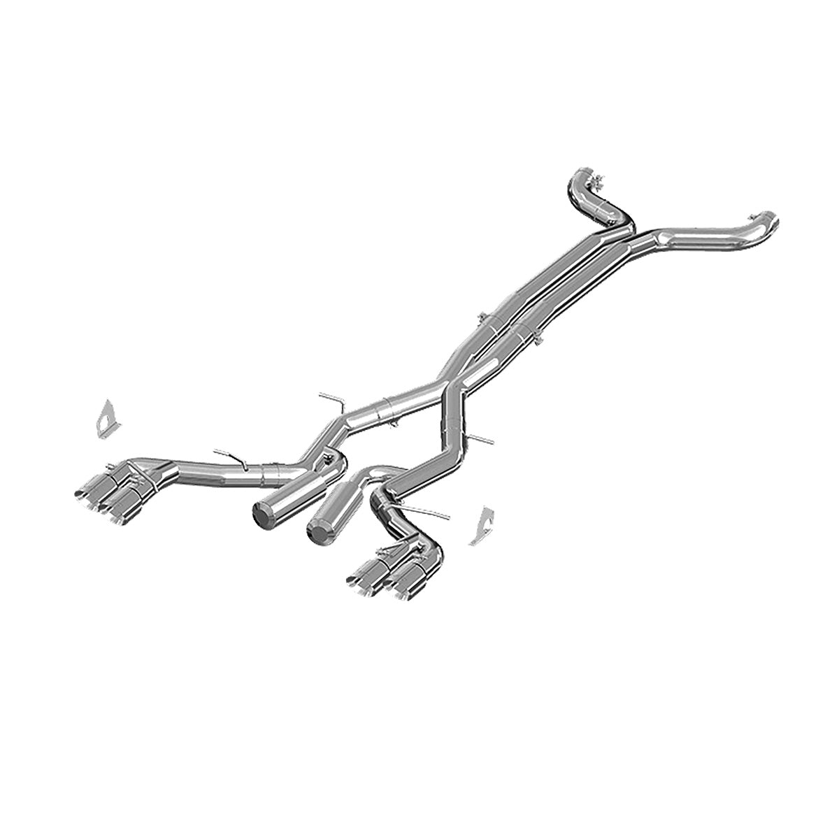 MBRP Exhaust 3in. Dual Cat Back; Quad Tips; T409; Race Version S7033409