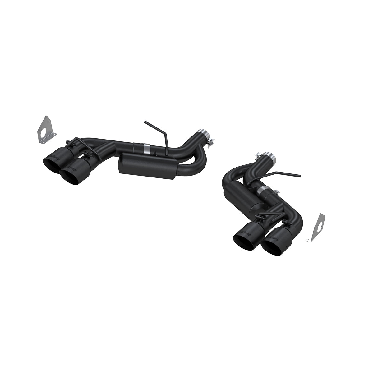 MBRP Exhaust 3in. Dual Axle Back; Quad Tips; Black Coated S7036BLK
