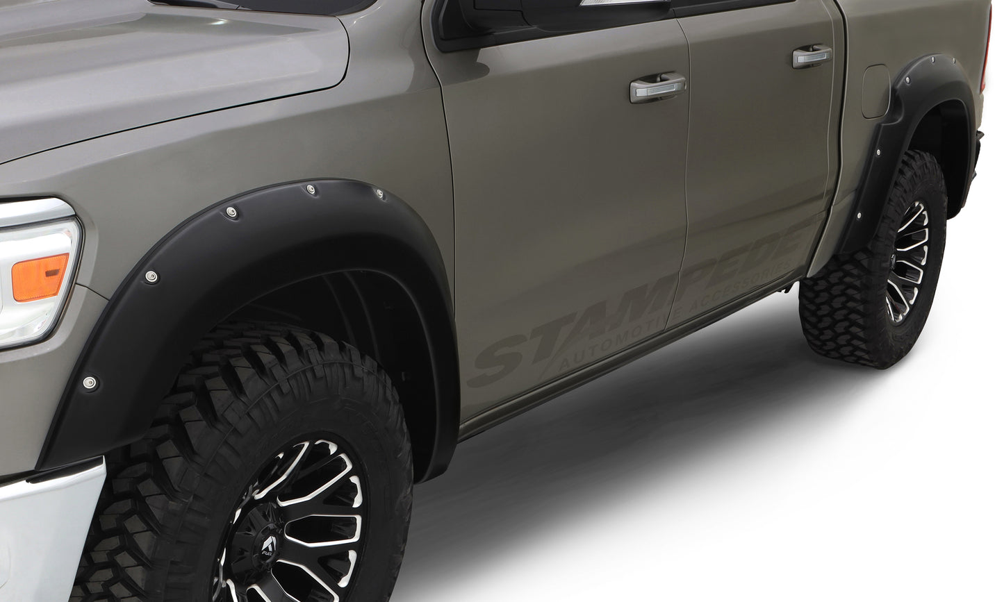 Stampede 8413-2 Black Ruff Riderz Smooth Finish 4-Piece Fender Flare For 2007-2013 GMC Sierra 1500 | Fits 69.3 In. Bed