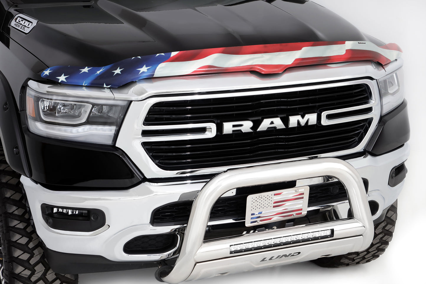 Stampede 2019-41 Vigilante Premium Hood Protector American Flag For 2019-2022 Ram 1500; Will Not Fit Rebel And TRX Models