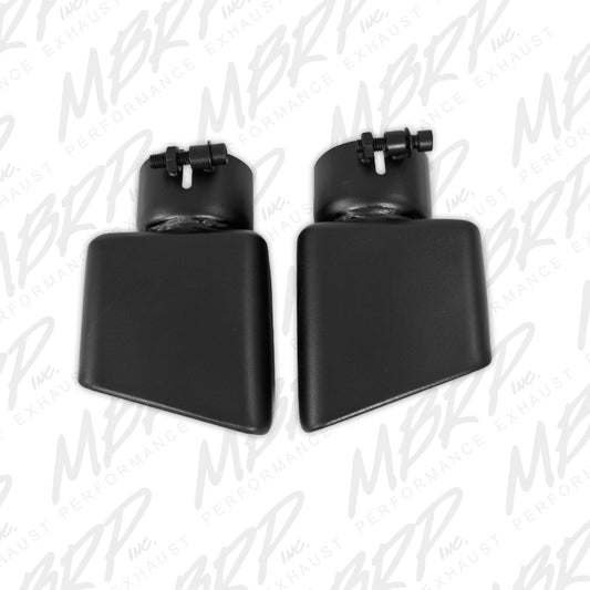 MBRP Exhaust Tip; 3in OD; Rectangle Angle Cut; 7 3/8in length; Black T5119BLK