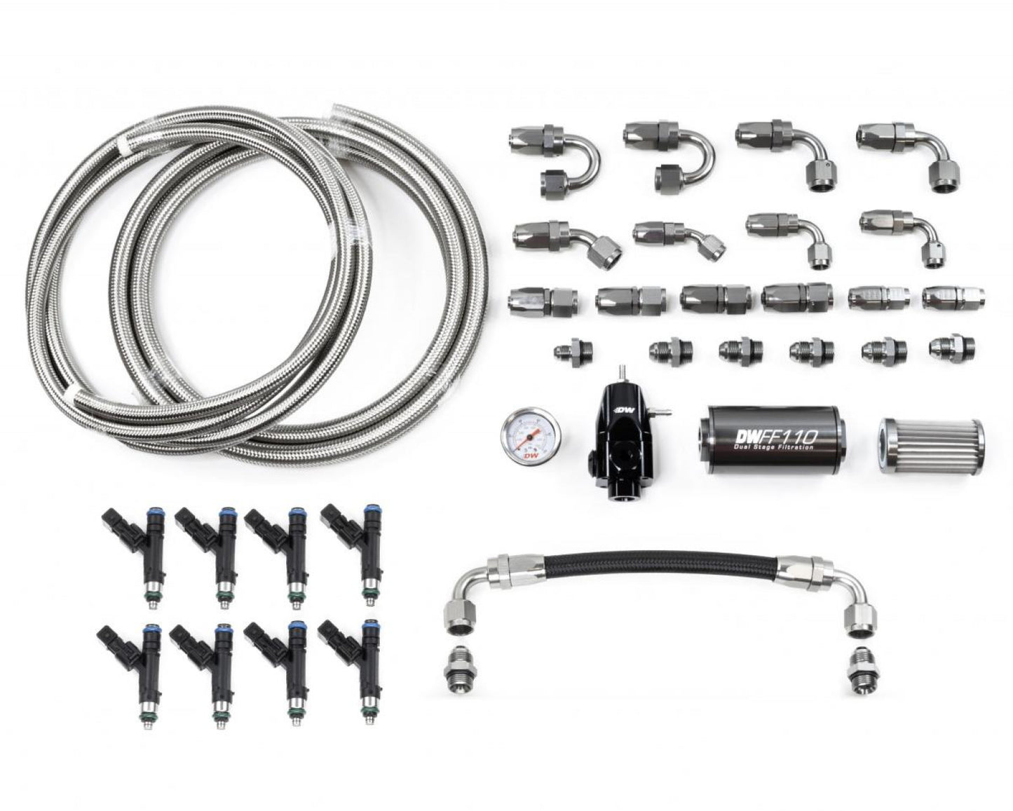 Deatschwerks LS1/LS6 Fuel Rail With Crossover ,1000 cc Injectors, Full Return Plumbing Kit DEW-7-201-RTN-1000